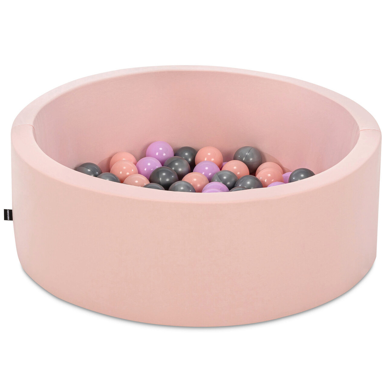 Piscina cu bile, Bubble Pops v2, 150 bile, Ø85 x 30 cm, bumbac/plastic, roz - imagine 3